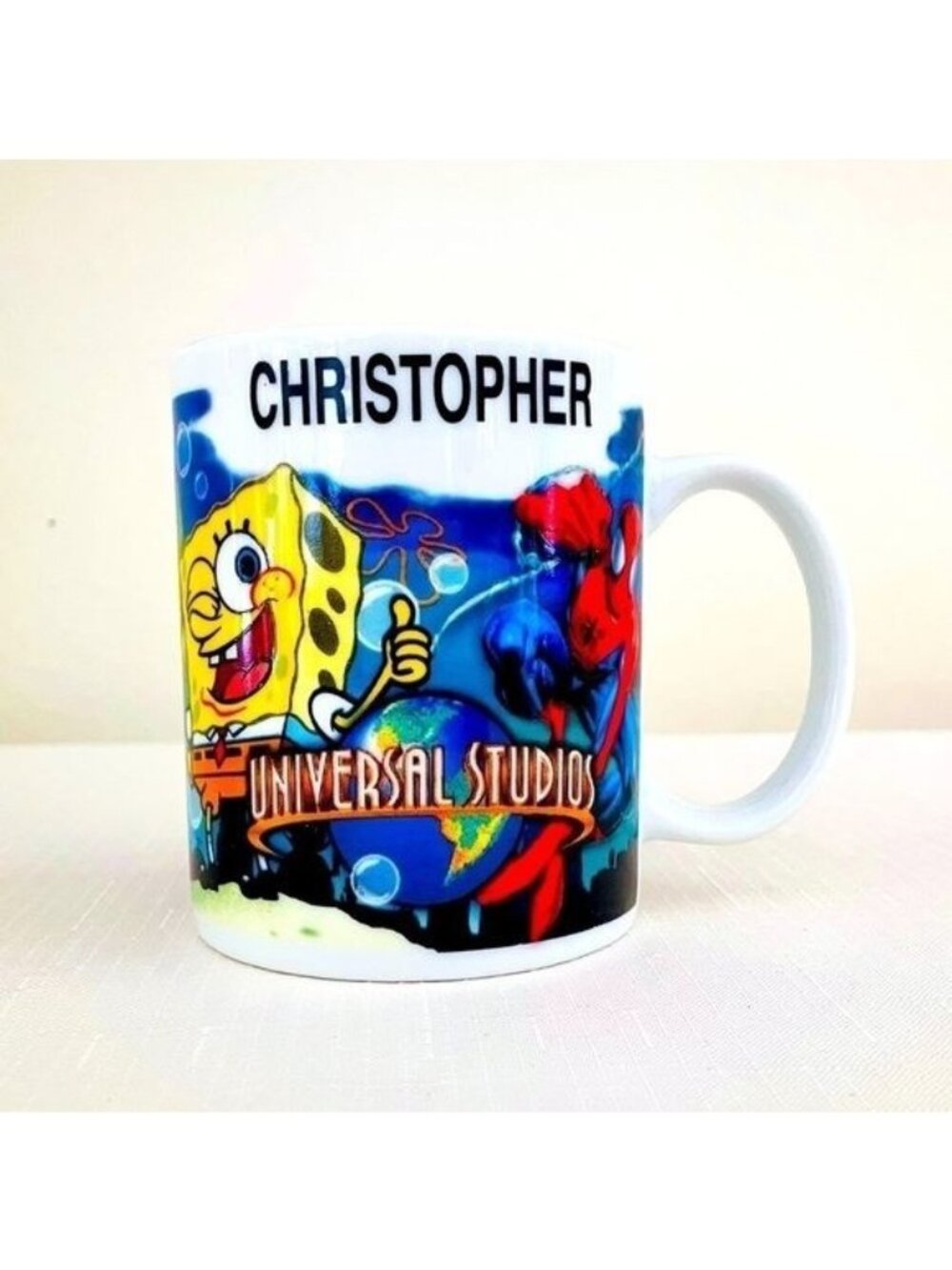 Universal Studios Christopher Mug Hulk Shrek SpongeBob Spider Man Cup